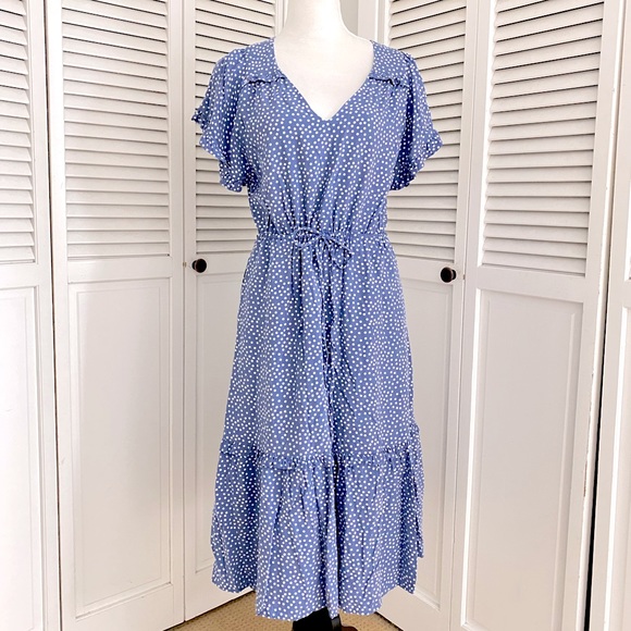 GAP Dresses & Skirts - Gap Periwinkle Polka Dot Dress